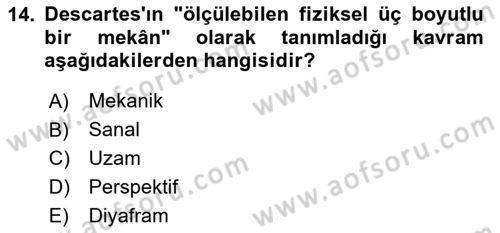 Fotoğraf Kültürü Dersi 2025 - 2026 Yılı (Final) Dönem Sonu Sınav Soruları 14. Soru