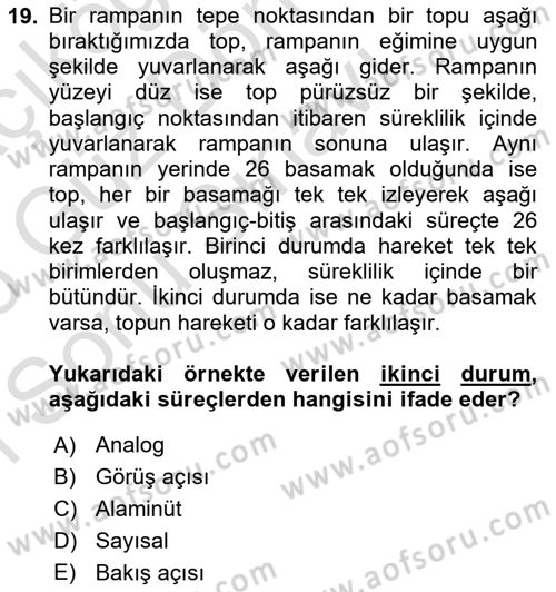 Fotoğraf Kültürü Dersi 2025 - 2026 Yılı (Final) Dönem Sonu Sınav Soruları 19. Soru