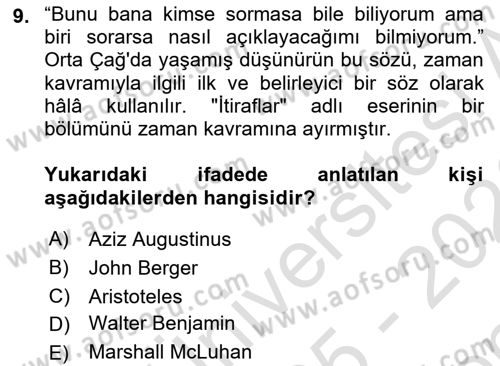 Fotoğraf Kültürü Dersi 2025 - 2026 Yılı (Final) Dönem Sonu Sınav Soruları 9. Soru