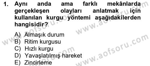 Film ve Video Kültürü Dersi 2012 - 2013 Yılı (Vize) Ara Sınav Soruları 1. Soru