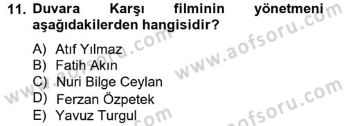 Film ve Video Kültürü Dersi 2012 - 2013 Yılı (Vize) Ara Sınav Soruları 11. Soru