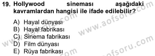 Film ve Video Kültürü Dersi 2012 - 2013 Yılı (Vize) Ara Sınav Soruları 19. Soru