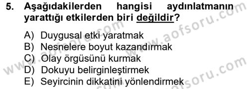 Film ve Video Kültürü Dersi 2012 - 2013 Yılı (Vize) Ara Sınav Soruları 5. Soru