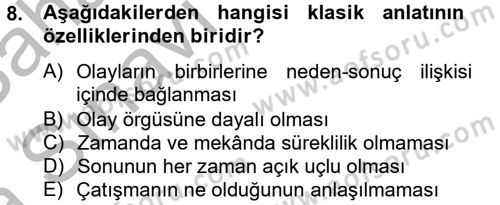 Film ve Video Kültürü Dersi 2012 - 2013 Yılı (Vize) Ara Sınav Soruları 8. Soru