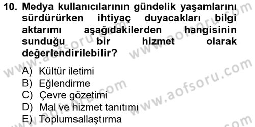 Film ve Video Kültürü Dersi 2012 - 2013 Yılı (Final) Dönem Sonu Sınav Soruları 10. Soru