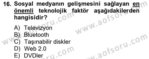 Film ve Video Kültürü Dersi 2012 - 2013 Yılı (Final) Dönem Sonu Sınav Soruları 16. Soru