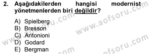 Film ve Video Kültürü Dersi 2012 - 2013 Yılı (Final) Dönem Sonu Sınav Soruları 2. Soru