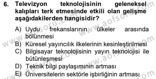 Film ve Video Kültürü Dersi 2012 - 2013 Yılı (Final) Dönem Sonu Sınav Soruları 6. Soru