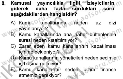 Film ve Video Kültürü Dersi 2012 - 2013 Yılı (Final) Dönem Sonu Sınav Soruları 8. Soru