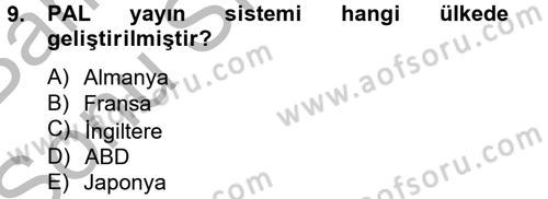 Film ve Video Kültürü Dersi 2012 - 2013 Yılı (Final) Dönem Sonu Sınav Soruları 9. Soru