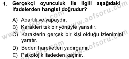 Film ve Video Kültürü Dersi 2013 - 2014 Yılı (Vize) Ara Sınav Soruları 1. Soru