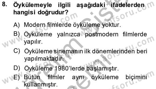 Film ve Video Kültürü Dersi 2013 - 2014 Yılı (Vize) Ara Sınav Soruları 8. Soru