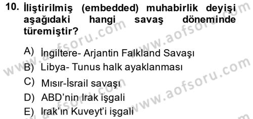 Film ve Video Kültürü Dersi 2013 - 2014 Yılı (Final) Dönem Sonu Sınav Soruları 10. Soru