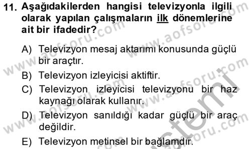 Film ve Video Kültürü Dersi 2013 - 2014 Yılı (Final) Dönem Sonu Sınav Soruları 11. Soru