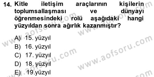 Film ve Video Kültürü Dersi 2013 - 2014 Yılı (Final) Dönem Sonu Sınav Soruları 14. Soru