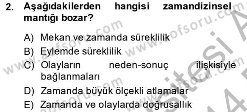 Film ve Video Kültürü Dersi 2013 - 2014 Yılı (Final) Dönem Sonu Sınav Soruları 2. Soru