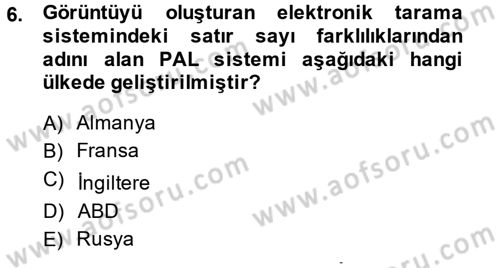 Film ve Video Kültürü Dersi 2013 - 2014 Yılı (Final) Dönem Sonu Sınav Soruları 6. Soru