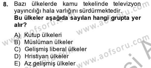 Film ve Video Kültürü Dersi 2013 - 2014 Yılı (Final) Dönem Sonu Sınav Soruları 8. Soru