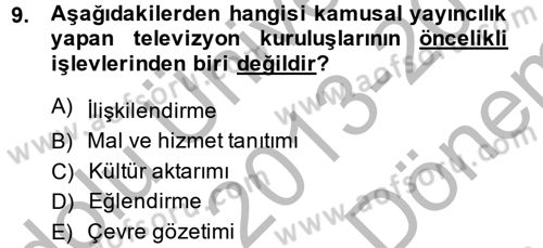 Film ve Video Kültürü Dersi 2013 - 2014 Yılı (Final) Dönem Sonu Sınav Soruları 9. Soru