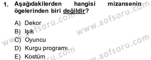 Film ve Video Kültürü Dersi 2014 - 2015 Yılı (Vize) Ara Sınav Soruları 1. Soru