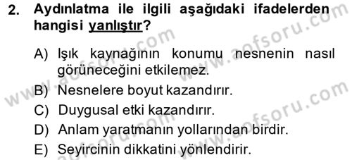 Film ve Video Kültürü Dersi 2014 - 2015 Yılı (Vize) Ara Sınav Soruları 2. Soru