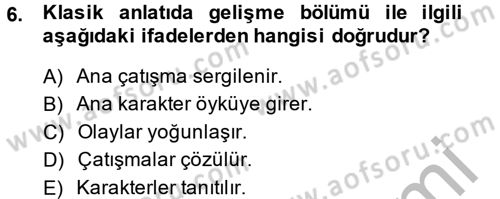 Film ve Video Kültürü Dersi 2014 - 2015 Yılı (Vize) Ara Sınav Soruları 6. Soru