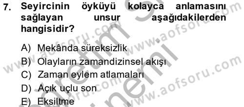 Film ve Video Kültürü Dersi 2014 - 2015 Yılı (Vize) Ara Sınav Soruları 7. Soru