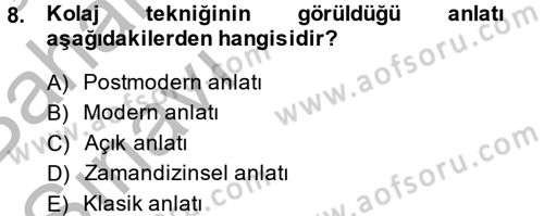 Film ve Video Kültürü Dersi 2014 - 2015 Yılı (Vize) Ara Sınav Soruları 8. Soru