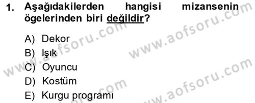 Film ve Video Kültürü Dersi 2014 - 2015 Yılı (Final) Dönem Sonu Sınav Soruları 1. Soru