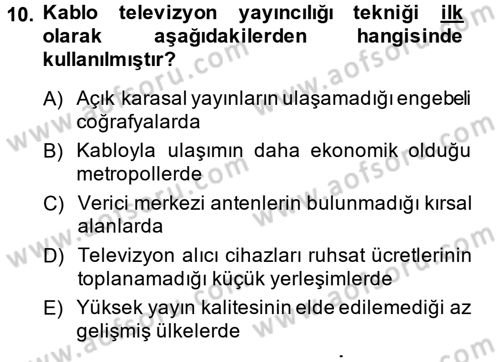 Film ve Video Kültürü Dersi 2014 - 2015 Yılı (Final) Dönem Sonu Sınav Soruları 10. Soru