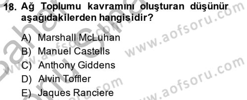 Film ve Video Kültürü Dersi 2014 - 2015 Yılı (Final) Dönem Sonu Sınav Soruları 18. Soru