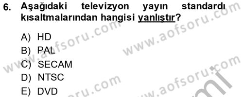 Film ve Video Kültürü Dersi 2014 - 2015 Yılı (Final) Dönem Sonu Sınav Soruları 6. Soru