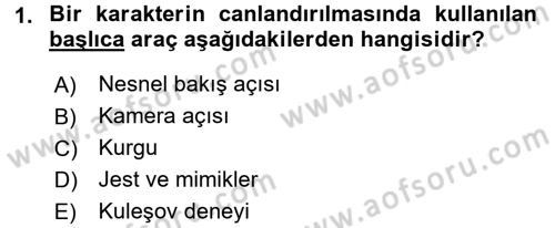 Film ve Video Kültürü Dersi 2015 - 2016 Yılı (Vize) Ara Sınav Soruları 1. Soru