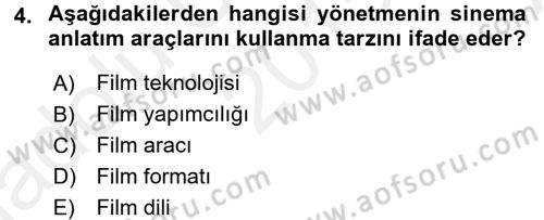 Film ve Video Kültürü Dersi 2015 - 2016 Yılı (Vize) Ara Sınav Soruları 4. Soru