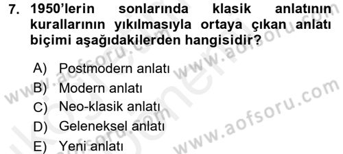 Film ve Video Kültürü Dersi 2015 - 2016 Yılı (Vize) Ara Sınav Soruları 7. Soru