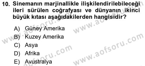 Film ve Video Kültürü Dersi 2015 - 2016 Yılı (Final) Dönem Sonu Sınav Soruları 10. Soru