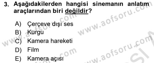 Film ve Video Kültürü Dersi 2015 - 2016 Yılı (Final) Dönem Sonu Sınav Soruları 3. Soru