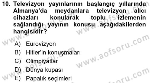 Film ve Video Kültürü Dersi 2016 - 2017 Yılı 3 Ders Sınav Soruları 10. Soru