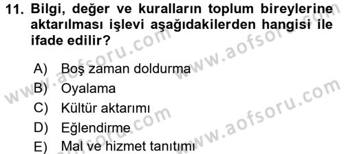 Film ve Video Kültürü Dersi 2016 - 2017 Yılı 3 Ders Sınav Soruları 11. Soru