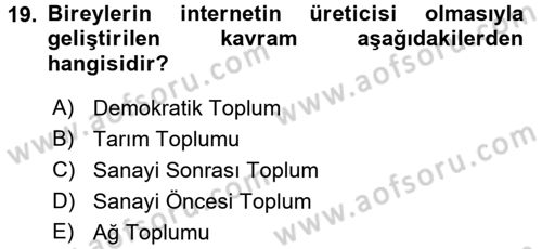 Film ve Video Kültürü Dersi 2016 - 2017 Yılı 3 Ders Sınav Soruları 19. Soru
