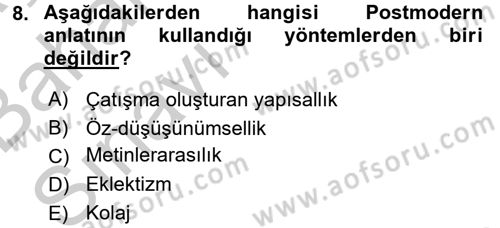 Film ve Video Kültürü Dersi 2016 - 2017 Yılı (Vize) Ara Sınav Soruları 8. Soru