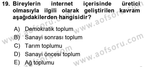 Film ve Video Kültürü Dersi 2016 - 2017 Yılı (Final) Dönem Sonu Sınav Soruları 19. Soru
