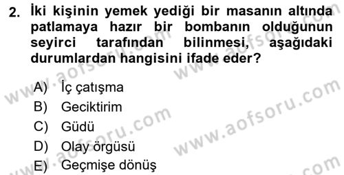 Film ve Video Kültürü Dersi 2016 - 2017 Yılı (Final) Dönem Sonu Sınav Soruları 2. Soru