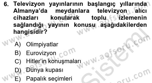 Film ve Video Kültürü Dersi 2016 - 2017 Yılı (Final) Dönem Sonu Sınav Soruları 6. Soru