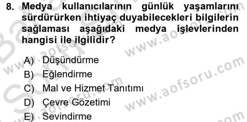 Film ve Video Kültürü Dersi 2016 - 2017 Yılı (Final) Dönem Sonu Sınav Soruları 8. Soru