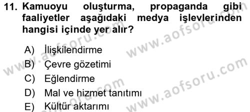 Film ve Video Kültürü Dersi 2017 - 2018 Yılı 3 Ders Sınav Soruları 11. Soru