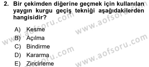 Film ve Video Kültürü Dersi 2017 - 2018 Yılı (Vize) Ara Sınav Soruları 2. Soru