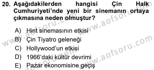 Film ve Video Kültürü Dersi 2017 - 2018 Yılı (Vize) Ara Sınav Soruları 20. Soru
