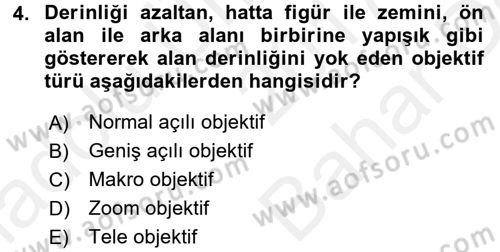 Film ve Video Kültürü Dersi 2017 - 2018 Yılı (Vize) Ara Sınav Soruları 4. Soru