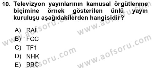 Film ve Video Kültürü Dersi 2017 - 2018 Yılı (Final) Dönem Sonu Sınav Soruları 10. Soru